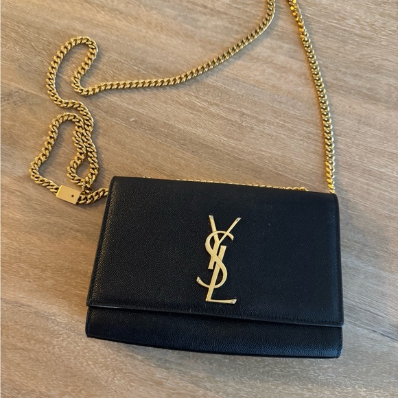 Yves Saint Laurent Black Kate Crossbody with Gold Chain - Picture 1 of 6
